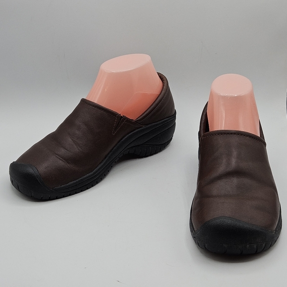 Keen oil & slip resistant non-marking brown leather clog size 7.5 - Picture 15 of 16